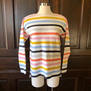 Joules Knitwear UMA Sweater Multi Stripe Cotton Wool Blend Women's Size 8 US